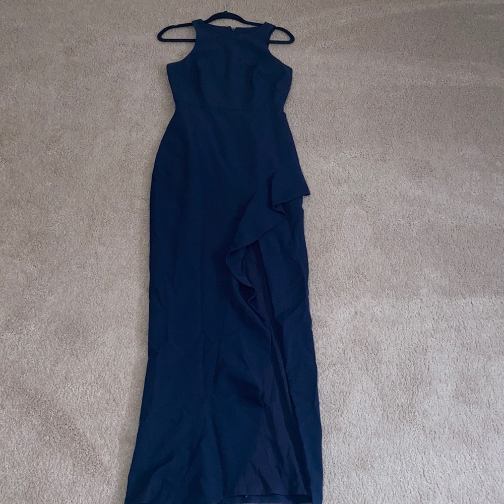 Avery G navy blue gown